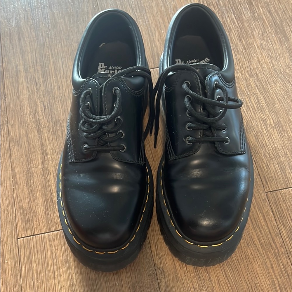 Dr. Martens Black Leather Platform Oxfords